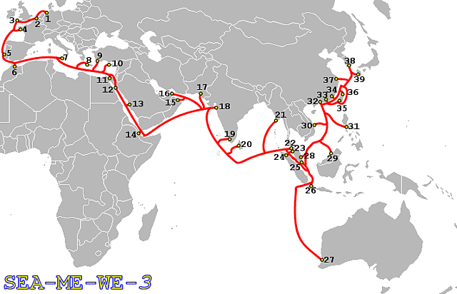SEA-ME-WE-3-Route